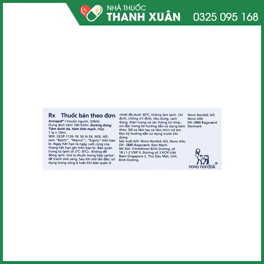 Actrapid thuốc điều trị bệnh đái tháo đường